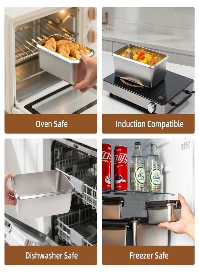 MAX COOK MAXCOOK 18/10 Stainless Steel Freezer Storage Containers With Lids, 94oz Food Container Leak Proof Metal Meal Prep Containers (2800ml) - Image 5